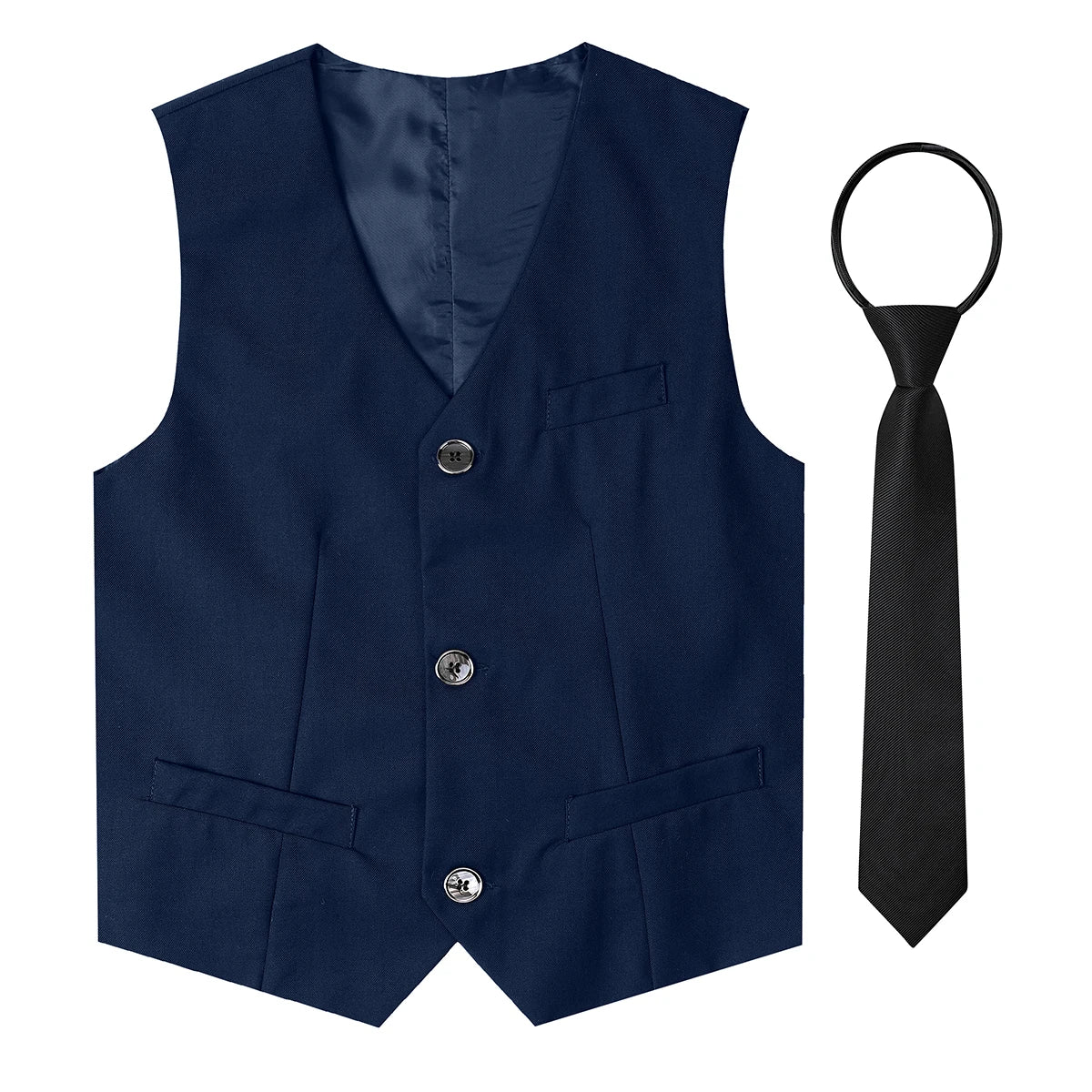 Black Vest Boys Dress Suit Kids Blazer Toddler Wedding Formal Piano Performance Waistcoats Children School Party Navy Clothes
