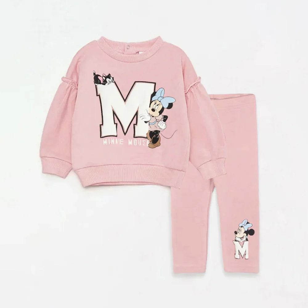 Cartoon Printed Kids Girl Clothes Set for Autumn Cotton Long Sleeve Sweatshirt + Pant Spring Baby Girl Suits