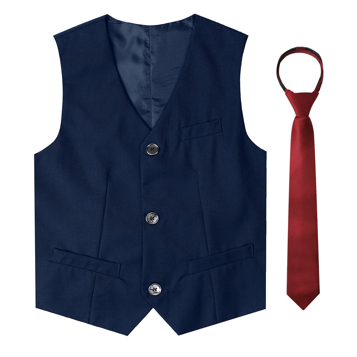 Black Vest Boys Dress Suit Kids Blazer Toddler Wedding Formal Piano Performance Waistcoats Children School Party Navy Clothes