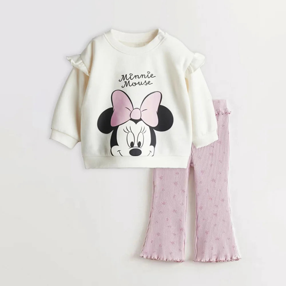 Cartoon Printed Kids Girl Clothes Set for Autumn Cotton Long Sleeve Sweatshirt + Pant Spring Baby Girl Suits