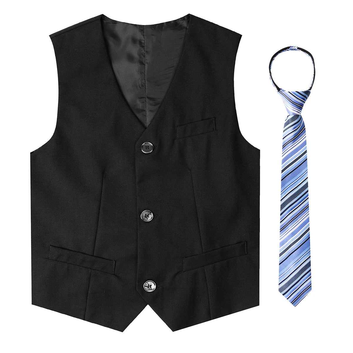 Black Vest Boys Dress Suit Kids Blazer Toddler Wedding Formal Piano Performance Waistcoats Children School Party Navy Clothes