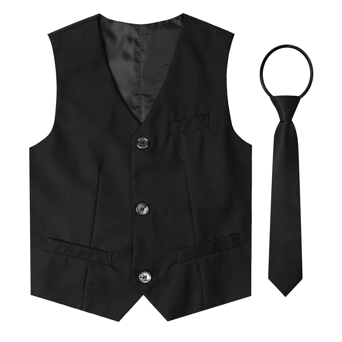 Black Vest Boys Dress Suit Kids Blazer Toddler Wedding Formal Piano Performance Waistcoats Children School Party Navy Clothes