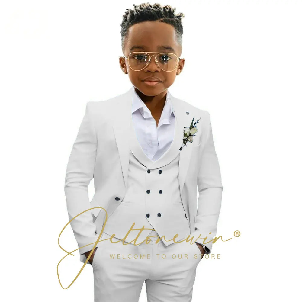 Casual Boys Suit Jacket Pants Vest 3 Piece Set Formal Blazer for Kids Wedding Tuxedo Suits 2-16 Years Custom Clothes