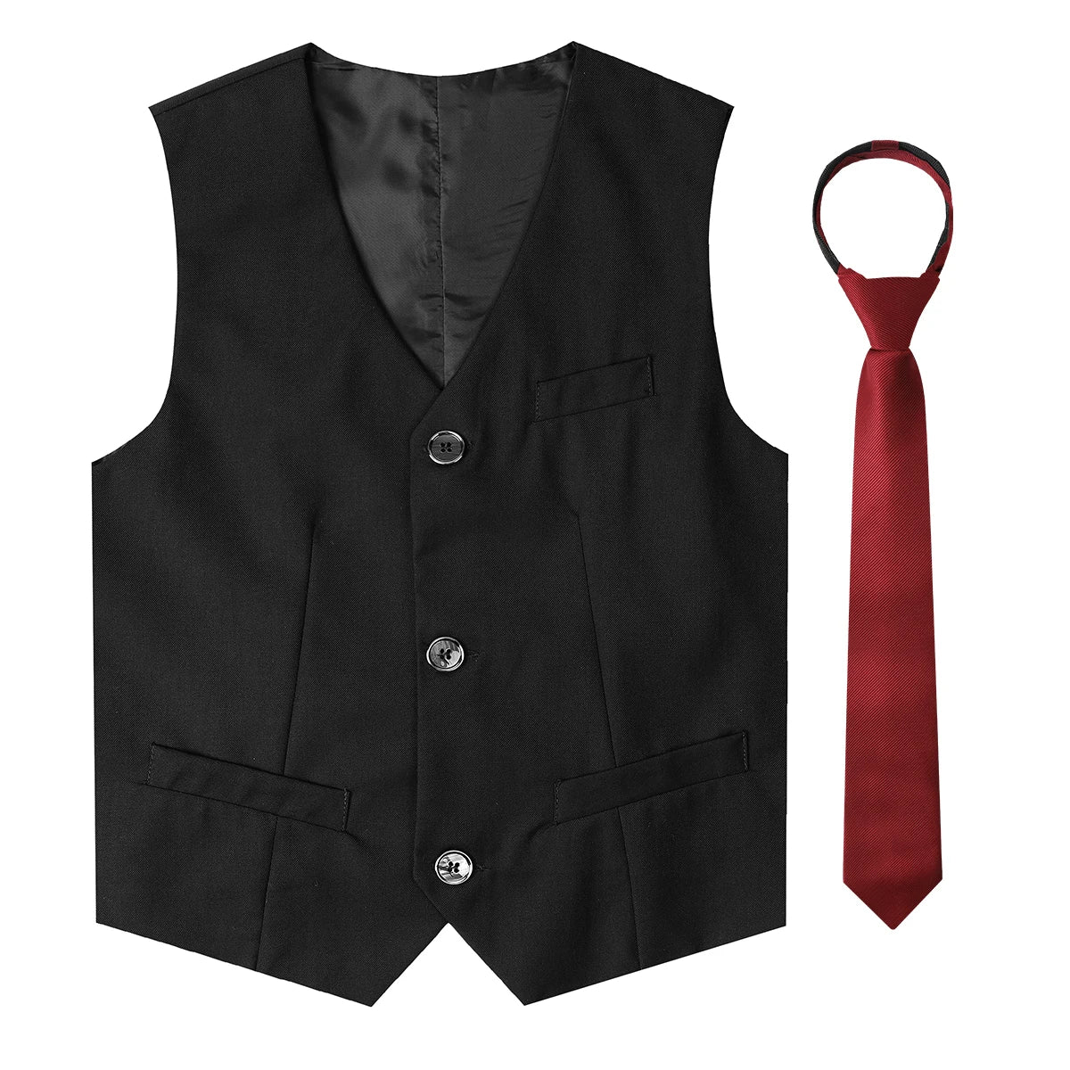 Black Vest Boys Dress Suit Kids Blazer Toddler Wedding Formal Piano Performance Waistcoats Children School Party Navy Clothes